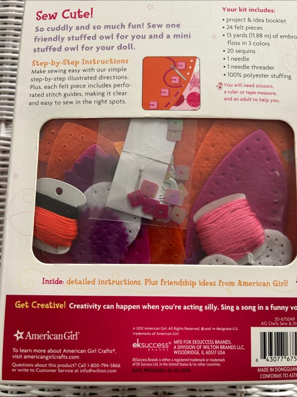 American Girl Sew & Stuff Kit - Pink and Orange Owl Plush Set